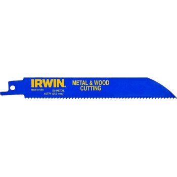 Irwin 372110 Reciprocating Saw Blade, Applicable Materials: Carbon Steel, Plastic, Stainless Steel, 12 in L, 120-Teeth