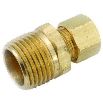 Anderson Metals 750068-1012 Pipe Connector, 5/8 x 3/4 in, Compression x MPT, Brass, 150 psi Pressure