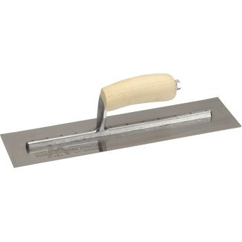 Marshalltown MXS64 Finishing Trowel, 14 in L Blade, 4 in W Blade, Spring Steel Blade, Square End, Curved Handle