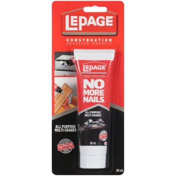 LePage No More Nails PL Premium 1673142 Construction Adhesive, White, 88 mL Tube