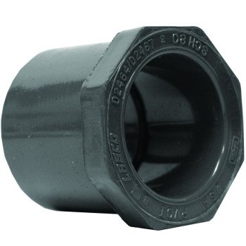 Lasco 837131BC Reducing Bushing, 1 x 3/4 in, Spigot x Slip, PVC, SCH 80 Schedule