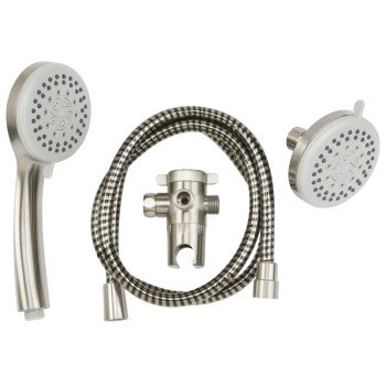 Plumb Pak K751BN Shower Head Kit, 1.8 gpm, 5-Spray Function, Brushed Nickel, 60 in L Hose