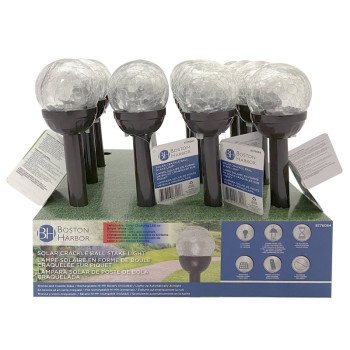 Boston Harbor 26201 Light Stake, Ni-Mh Battery, 1-Lamp, LED Lamp, Stainless Steel Glass Fixture, Battery Included: Yes