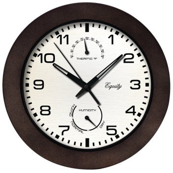 Equity 29005 Clock, Round, Dark Brown Frame, Plastic Clock Face, Analog