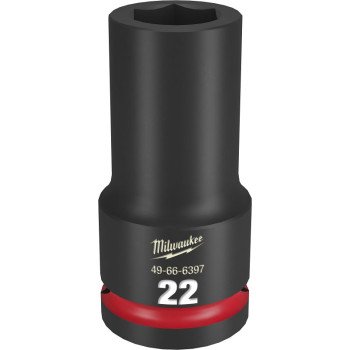 Milwaukee SHOCKWAVE Impact Duty 49-66-6397 Impact Socket, 22 mm Socket, 3/4 in Drive, Hex, Square Drive, 6 -Point, 1/PK