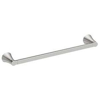 Moen Mikah Series Y0724BN Towel Bar, 24 in L Rod, Zinc, Brushed Nickel, Wall Mounting