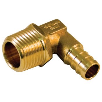 aqua-dynamic 9777-633 Pipe Elbow, 1/2 in, MPT, 90 deg Angle, Brass