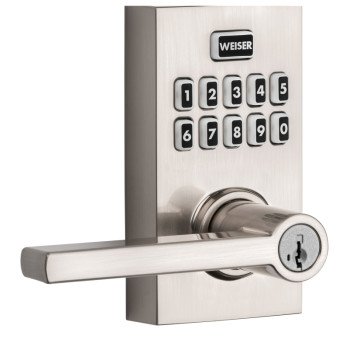 Weiser SmartCode Series 9GED27000-001 Deadbolt, 2 Grade, Satin Nickel, 2-3/8 to 2-3/4 in Backset, KW1 Keyway