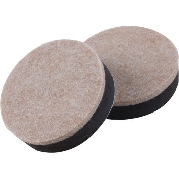 Shepherd Hardware 9407 Slider Pad, Felt Cloth, Beige, 3-1/2 in Dia, 1/2 in Thick, Round