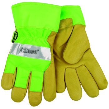 Heatkeep 1939-M Work Gloves, Men's, M, Wing Thumb, Green/Palamino