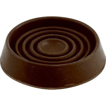 Shepherd Hardware 9067 Caster Cup, Round, Rubber, Brown, 3 in L x 3 in W x 1 in H Dimensions