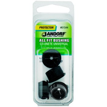 Jandorf 61544 Conduit Bushing, 7/16 in Dia Cable, Nylon, Black, 5/8 in Dia Panel Hole