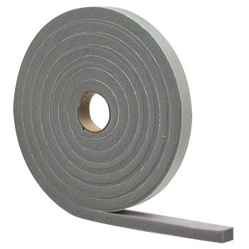 M-D 02238 Foam Tape, 1/4 in W, 17 ft L, 1/8 in Thick, PVC, Gray