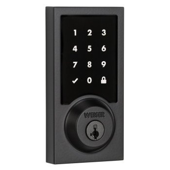 Weiser GED2200 514 SMT Electronic Lock, Iron Black, Residential, 2 Grade, Universal Hand, OS: iOS