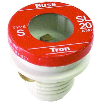 Bussmann BP/SL-20 Plug Fuse, 20 A, 125 V, 10 kA Interrupt, Time Delay Fuse