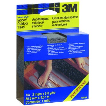 3M Safety-Walk 7647NA Tread, 180 in L, 2 in W, Gray