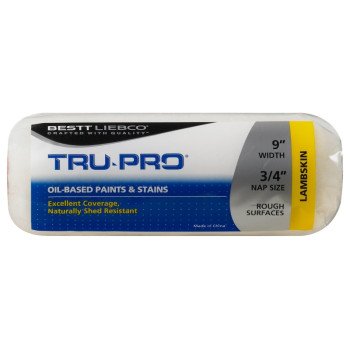 Tru-Pro 578100900 Roller Cover, 3/4 in Thick Nap, 9 in L, Lambskin Cover