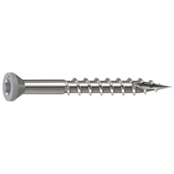 Camo 0353000ES Deck Screw, 0.163 in Thread, 1-5/8 in L, Trim Head, Star Drive, Sharp, Type-17 Point, 316 Stainless Steel