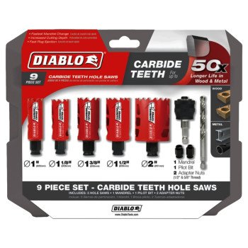 Diablo DHS09SGPCT Hole Saw Set, 9-Piece