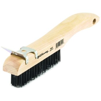 Forney 70512 Scratch Brush with Scraper, 0.014 in L Trim, Carbon Steel Bristle