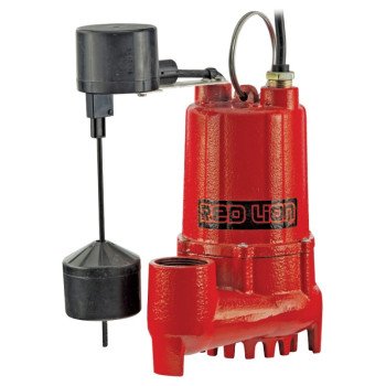 Red Lion 14942747 Sump Pump, 1-Phase, 5.3 A, 115 V, 1/2 hp, 1-1/2 in Outlet, 28 ft Max Head, 4300 gph, Cast Iron