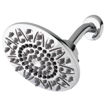 Waterpik ASR-733E Shower Head, Round, 1.8 gpm, 1/2 in Connection, 7-Spray Function, Plastic, Chrome, 7 in Dia