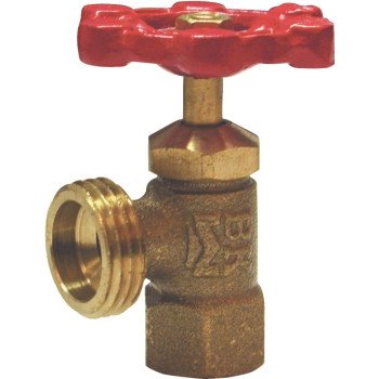 B & K ProLine Series 102-103 Boiler Drain Valve, 1/2 in Connection, FPT x Hose, 125 psi Pressure, Brass Body