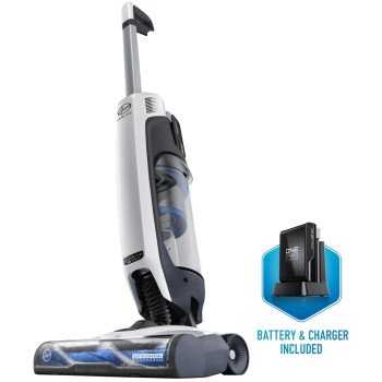 Hoover ONEPWR BH53420 Cordless Upright Vacuum, 1/4 gal Vacuum, Washable Filter, 20 V, White