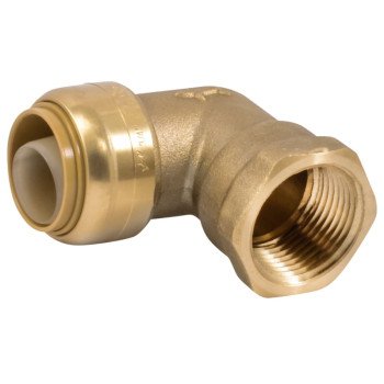 SharkBite U314LFA Pipe Elbow, 3/4 in, 90 deg Angle, Brass, 200 psi Pressure