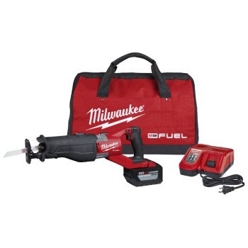 Milwaukee 2722-21HD Reciprocating Saw Kit, Battery Included, 18 V, 12 Ah, 1-1/4 in L Stroke, 0 to 3000 spm