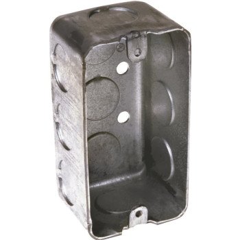 Raco 8663 Handy Box, 1-Gang, 7-Knockout, 3/4 in Knockout, Steel, Gray