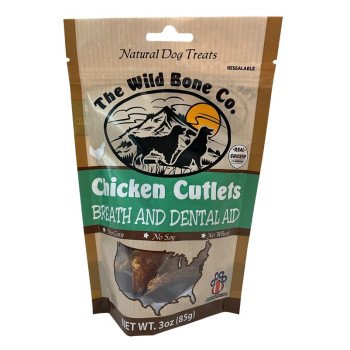 The Wild Bone Co 1980 Breath and Dental Jerky Cutlet, Chicken, 2.75 oz