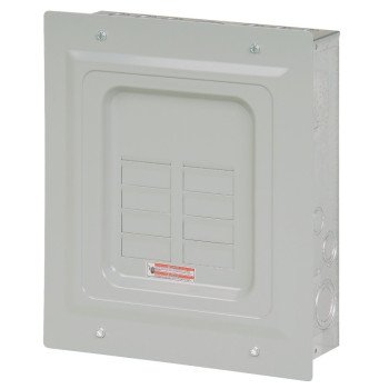 Eaton BR48L125FP Load Center, 125 A, 8-Pole, 4-Space, 8-Circuit, Main Lug, NEMA 1 Enclosure, Flush