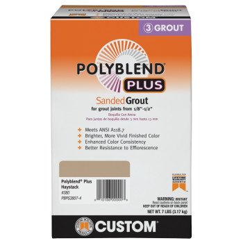 Custom Polyblend Plus PBPG3807-4 Sanded Grout, Haystack, 7 lb Box