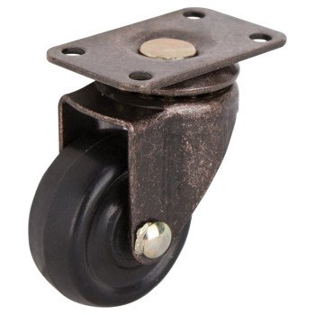 ProSource JC-D02-PS Swivel Caster, 1-5/8 in Dia Wheel, 3/4 in W Wheel, Rubber Wheel, Black, 70 lb