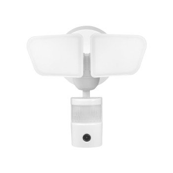 globe 17000214 Video Security Light, LED Lamp, Bright White, 2200 Lumens, 4000 K Color Temp, Plastic Fixture