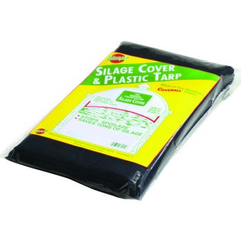 Warp's SSC-24 Tarpaulin, 24 ft L, 24 ft W, 3 mil Thick, Plastic, Black