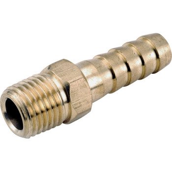 Anderson Metals 129 Series 757001-0408 Hose Adapter, 1/4 in, Barb, 1/2 in, MPT, Brass