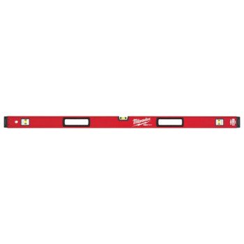 Milwaukee REDSTICK Series MLBXM48 Magnetic Box Level, 48 in L, 3-Vial, 1-Hang Hole, Magnetic, Aluminum, Red