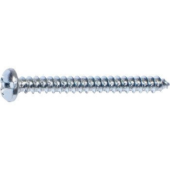 Midwest Fastener 03182 Screw, #8 Thread, Coarse Thread, Pan Head, Phillips, Slotted Drive, Diamond Point, Steel, Zinc, 100/PK