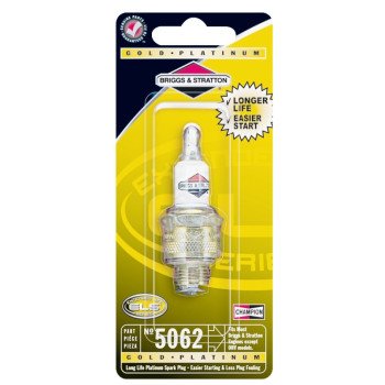 Briggs & Stratton Extended Life Series 5062K Spark Plug, 14 mm Thread, 13/16 in Hex, Platinum