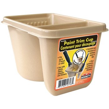 BENNETT PAINT CUP Paint Trim Cup with Brush Holder, 500 mL Capacity, Plastic
