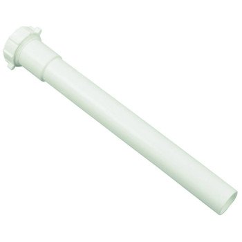 Danco 51669 Pipe Extension Tube, 1-1/4 in, 12 in L, Slip-Joint, Plastic, White