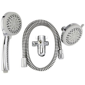 Plumb Pak K751CP Shower Head Kit, 1.8 gpm, 5-Spray Function, Polished Chrome, 60 in L Hose