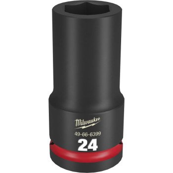 Milwaukee SHOCKWAVE Impact Duty Series 49-66-6399 Deep Impact Socket, 24 mm Socket, 3/4 in Drive, Square Drive, 6-Point