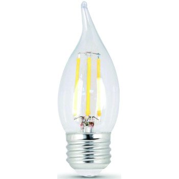 Feit Electric BPEFC25927CAFIL2 LED Flame Tip, General Purpose, 25 W Equivalent, E26 Lamp Base, Dimmable