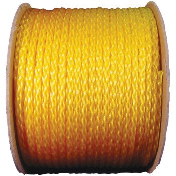 Wellington 10810/27-303 Rope, 1/4 in Dia, 1000 ft L, 81 lb Working Load, Polypropylene, Yellow