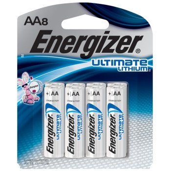 Energizer L91 L91SBP-8 Battery, 1.5 V Battery, AA Battery, Lithium