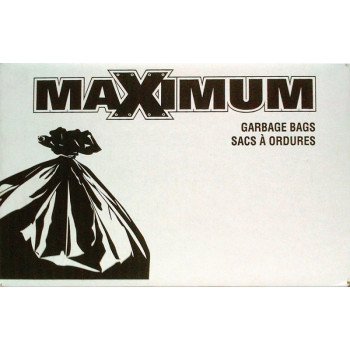 Polyethics 33076 Garbage Bag, 42 gal Capacity, LLDPE, Black