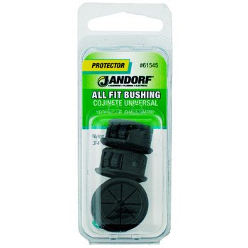 Jandorf 61545 Conduit Bushing, 1/2 in Dia Cable, Nylon, Black, 3/4 in Dia Panel Hole